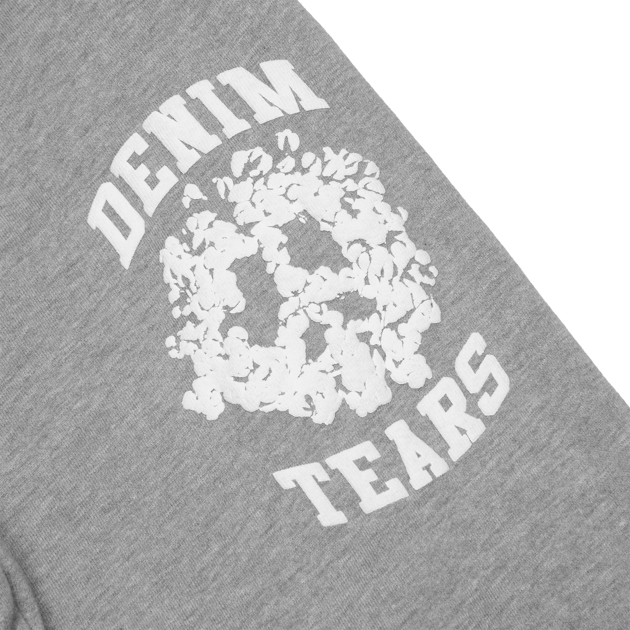 Logo view of Denim Tears University Grey Sweatpants